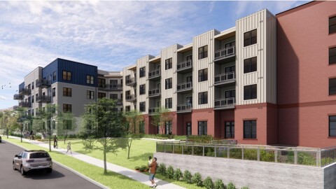 A rendering of Cherry Oak apartments.