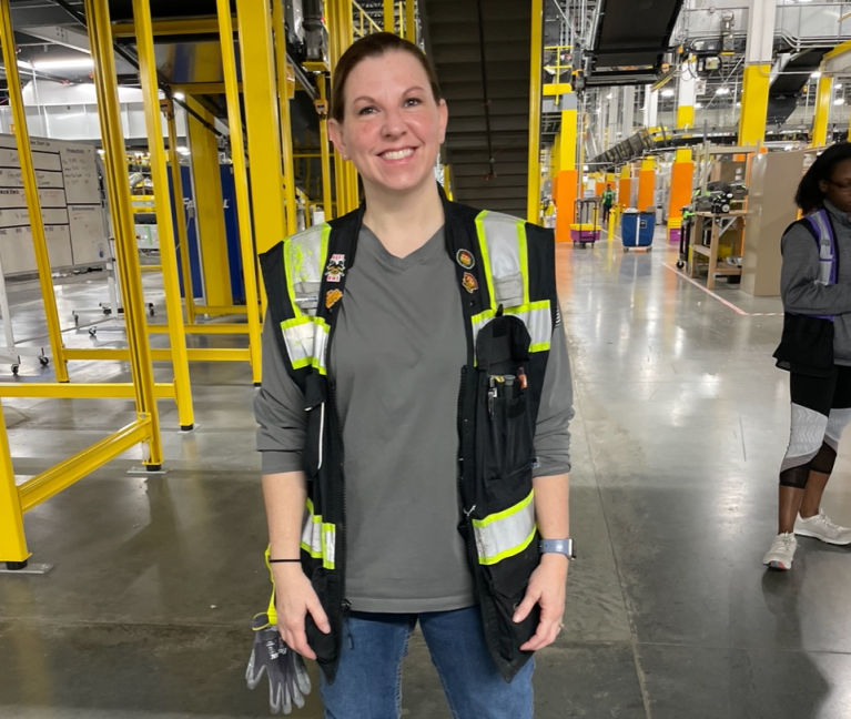 Kathy Colbenson, an Amazon employee, goes behind the scenes of her commercial.