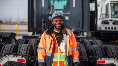 An image of Abel, an Amazon employee on the transportation team.