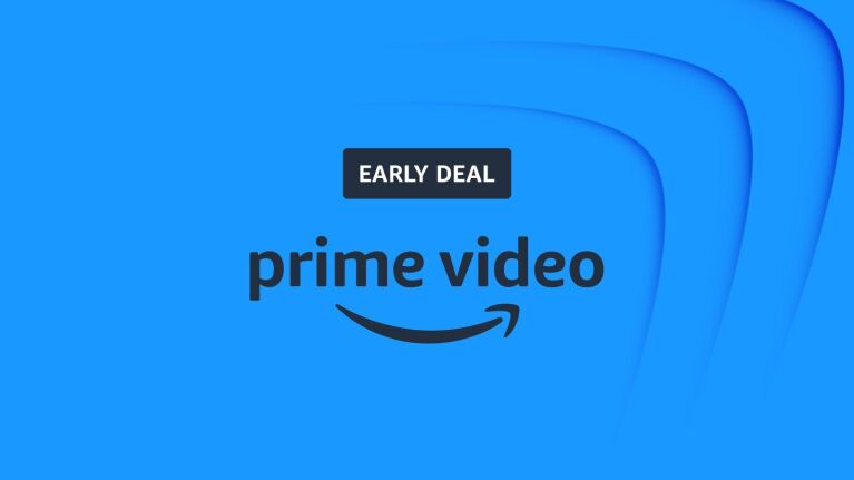 A blue image with text that reads "early deal" then the Prime Video logo below.